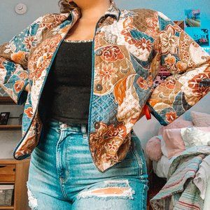 patterned quilted jacket